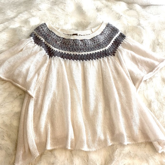 Free People Sweaters - Free People Boho Sheer Butterfly Sleeve Sweater